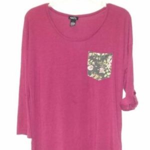 Rue 21 Womens Burgundy/MaroonT-Shirt Blouse Size L